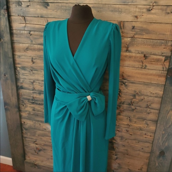 Vintage Miss Elliette 80s Dynasty Gown Dress - Picture 2 of 9